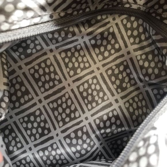 EMILIE M. Tote Oversized Red Silver Hardware Pockets In & Outside 17”x 14” - Picture 7 of 9